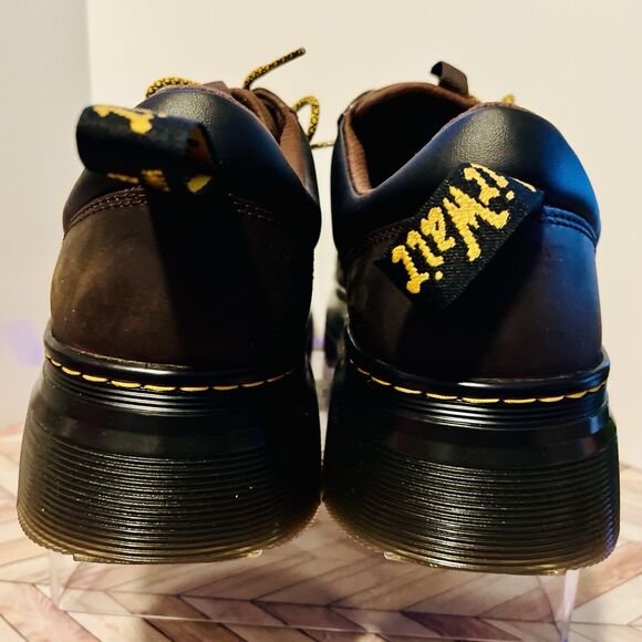 Dr. Martens Tarik Lo Leather Men’s 12 Dark Brown Crazy Horse Shoes Utility Hiker - Picture 5 of 8